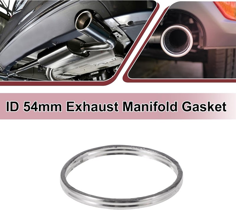 REPAIROCK ID 54mm Exhaust Manifold Gasket Prevent Leak Noise Exhaust Donut Gasket Muffler Ring Exhaust Flange Gasket for Car SUV Truck Graphite Stainless Steel - Image 2